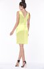 ColsBM Stella Wax Yellow Gorgeous Sheath Scoop Satin Knee Length Bow Bridesmaid Dresses