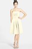 ColsBM Jessie Bleached Sand Glamorous Strapless Sleeveless Zip up Satin Knee Length Bridesmaid Dresses