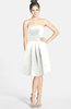 ColsBM Jessie Ivory Glamorous Strapless Sleeveless Zip up Satin Knee Length Bridesmaid Dresses