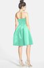 ColsBM Jessie Mint Green Glamorous Strapless Sleeveless Zip up Satin Knee Length Bridesmaid Dresses