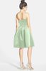 ColsBM Jessie Pale Green Glamorous Strapless Sleeveless Zip up Satin Knee Length Bridesmaid Dresses