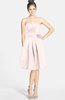 ColsBM Jessie Petal Pink Glamorous Strapless Sleeveless Zip up Satin Knee Length Bridesmaid Dresses
