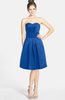 ColsBM Jessie Royal Blue Glamorous Strapless Sleeveless Zip up Satin Knee Length Bridesmaid Dresses