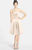 ColsBM Jessie Silver Peony Glamorous Strapless Sleeveless Zip up Satin Knee Length Bridesmaid Dresses