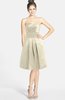 ColsBM Jessie Tan Glamorous Strapless Sleeveless Zip up Satin Knee Length Bridesmaid Dresses