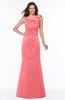 ColsBM Hayley Hot Coral Gorgeous A-line Sleeveless Satin Floor Length Bow Bridesmaid Dresses