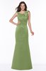 ColsBM Hayley Moss Green Gorgeous A-line Sleeveless Satin Floor Length Bow Bridesmaid Dresses