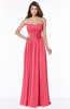ColsBM Leanna Guava Glamorous Sleeveless Chiffon Floor Length Ruching Bridesmaid Dresses