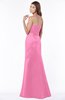 ColsBM Cara Carnation Pink Modest A-line Sleeveless Half Backless Floor Length Ruching Bridesmaid Dresses