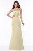 ColsBM Cara Champagne Modest A-line Sleeveless Half Backless Floor Length Ruching Bridesmaid Dresses