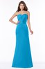 ColsBM Cara Cornflower Blue Modest A-line Sleeveless Half Backless Floor Length Ruching Bridesmaid Dresses