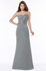 ColsBM Cara Frost Grey Modest A-line Sleeveless Half Backless Floor Length Ruching Bridesmaid Dresses