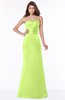 ColsBM Cara Lime Green Modest A-line Sleeveless Half Backless Floor Length Ruching Bridesmaid Dresses