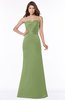 ColsBM Cara Moss Green Modest A-line Sleeveless Half Backless Floor Length Ruching Bridesmaid Dresses
