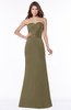 ColsBM Cara Otter Modest A-line Sleeveless Half Backless Floor Length Ruching Bridesmaid Dresses