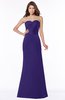 ColsBM Cara Royal Purple Modest A-line Sleeveless Half Backless Floor Length Ruching Bridesmaid Dresses