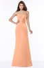 ColsBM Cara Salmon Modest A-line Sleeveless Half Backless Floor Length Ruching Bridesmaid Dresses