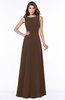 ColsBM Anika Chocolate Brown Modest A-line Scoop Sleeveless Zip up Chiffon Bridesmaid Dresses