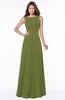 ColsBM Anika Olive Green Modest A-line Scoop Sleeveless Zip up Chiffon Bridesmaid Dresses