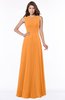 ColsBM Anika Orange Modest A-line Scoop Sleeveless Zip up Chiffon Bridesmaid Dresses