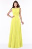 ColsBM Anika Pale Yellow Modest A-line Scoop Sleeveless Zip up Chiffon Bridesmaid Dresses