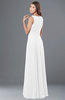 ColsBM Anika White Modest A-line Scoop Sleeveless Zip up Chiffon Bridesmaid Dresses