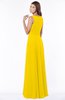 ColsBM Anika Yellow Modest A-line Scoop Sleeveless Zip up Chiffon Bridesmaid Dresses