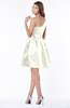 ColsBM Kristen Cream Classic Sleeveless Satin Knee Length Plainness Bridesmaid Dresses