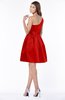 ColsBM Kristen Red Classic Sleeveless Satin Knee Length Plainness Bridesmaid Dresses
