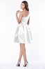 ColsBM Kristen White Classic Sleeveless Satin Knee Length Plainness Bridesmaid Dresses