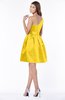 ColsBM Kristen Yellow Classic Sleeveless Satin Knee Length Plainness Bridesmaid Dresses