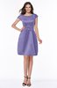 ColsBM Noor Aster Purple Modest Scoop Short Sleeve Zip up Satin Plainness Bridesmaid Dresses