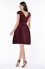 ColsBM Noor Burgundy Modest Scoop Short Sleeve Zip up Satin Plainness Bridesmaid Dresses