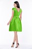 ColsBM Noor Classic Green Modest Scoop Short Sleeve Zip up Satin Plainness Bridesmaid Dresses