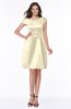 ColsBM Noor Egret Modest Scoop Short Sleeve Zip up Satin Plainness Bridesmaid Dresses