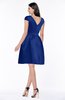 ColsBM Noor Electric Blue Modest Scoop Short Sleeve Zip up Satin Plainness Bridesmaid Dresses