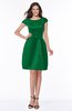 ColsBM Noor Green Modest Scoop Short Sleeve Zip up Satin Plainness Bridesmaid Dresses