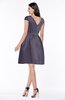 ColsBM Noor Mulled Grape Modest Scoop Short Sleeve Zip up Satin Plainness Bridesmaid Dresses