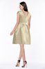 ColsBM Noor Novelle Peach Modest Scoop Short Sleeve Zip up Satin Plainness Bridesmaid Dresses