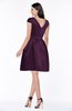 ColsBM Noor Plum Modest Scoop Short Sleeve Zip up Satin Plainness Bridesmaid Dresses