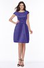 ColsBM Noor Purple Modest Scoop Short Sleeve Zip up Satin Plainness Bridesmaid Dresses