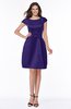 ColsBM Noor Royal Purple Modest Scoop Short Sleeve Zip up Satin Plainness Bridesmaid Dresses