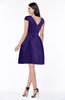 ColsBM Noor Royal Purple Modest Scoop Short Sleeve Zip up Satin Plainness Bridesmaid Dresses