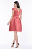 ColsBM Noor Shell Pink Modest Scoop Short Sleeve Zip up Satin Plainness Bridesmaid Dresses