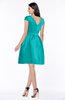 ColsBM Noor Viridian Green Modest Scoop Short Sleeve Zip up Satin Plainness Bridesmaid Dresses