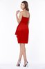 ColsBM Jaylah Red Elegant Strapless Sleeveless Half Backless Knee Length Bridesmaid Dresses