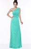 ColsBM Daniela Blue Turquoise Glamorous A-line Sleeveless Zip up Chiffon Ruching Bridesmaid Dresses