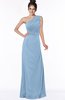 ColsBM Daniela Dusty Blue Glamorous A-line Sleeveless Zip up Chiffon Ruching Bridesmaid Dresses