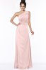 ColsBM Daniela Pastel Pink Glamorous A-line Sleeveless Zip up Chiffon Ruching Bridesmaid Dresses