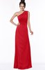 ColsBM Daniela Red Glamorous A-line Sleeveless Zip up Chiffon Ruching Bridesmaid Dresses